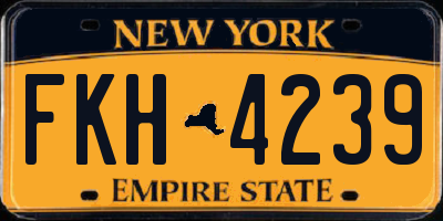 NY license plate FKH4239