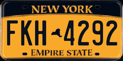 NY license plate FKH4292