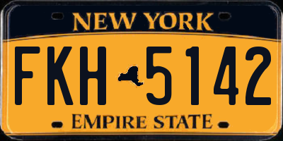 NY license plate FKH5142