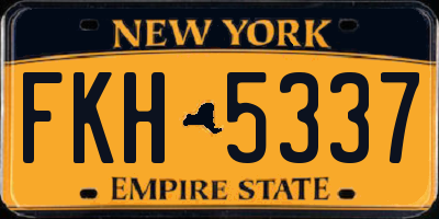 NY license plate FKH5337