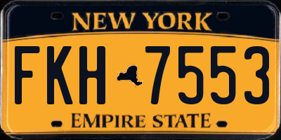 NY license plate FKH7553