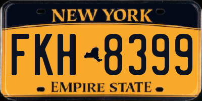 NY license plate FKH8399