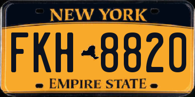 NY license plate FKH8820