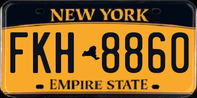 NY license plate FKH8860