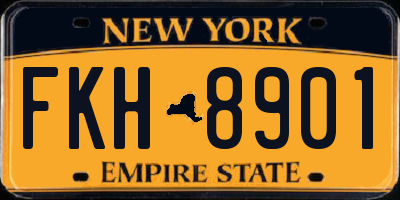 NY license plate FKH8901