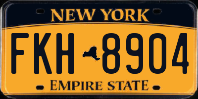 NY license plate FKH8904