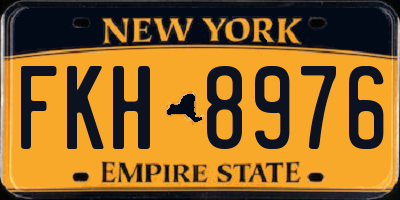 NY license plate FKH8976