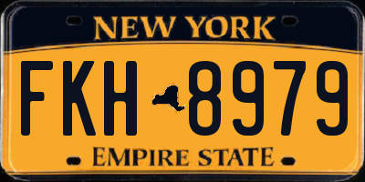 NY license plate FKH8979