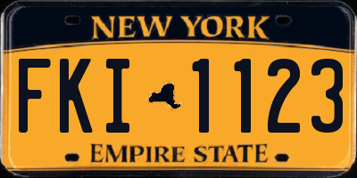 NY license plate FKI1123