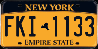 NY license plate FKI1133