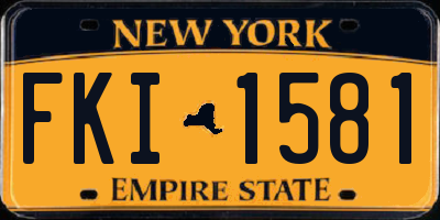 NY license plate FKI1581