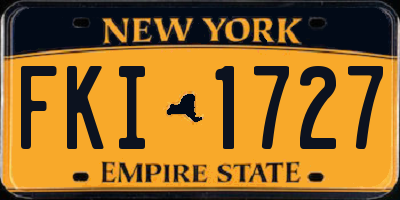 NY license plate FKI1727