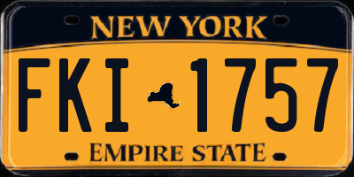 NY license plate FKI1757