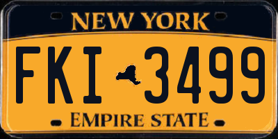 NY license plate FKI3499