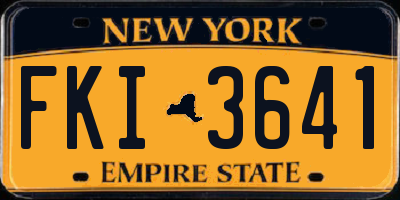 NY license plate FKI3641