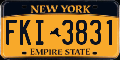 NY license plate FKI3831