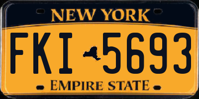 NY license plate FKI5693