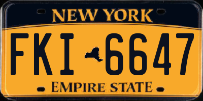 NY license plate FKI6647