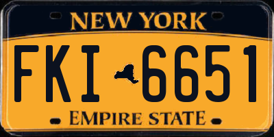 NY license plate FKI6651