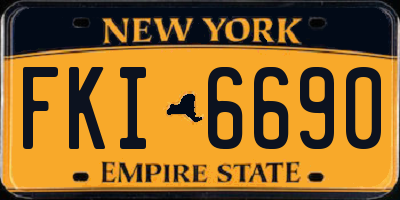 NY license plate FKI6690