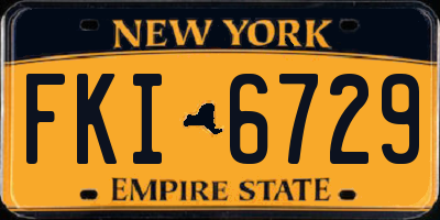 NY license plate FKI6729