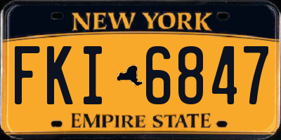 NY license plate FKI6847