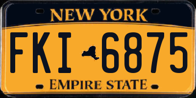 NY license plate FKI6875