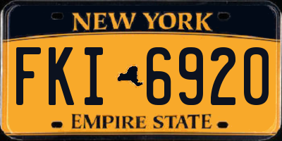 NY license plate FKI6920