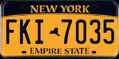 NY license plate FKI7035
