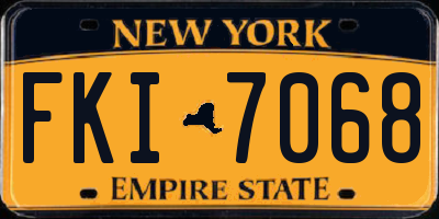 NY license plate FKI7068