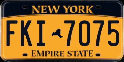 NY license plate FKI7075
