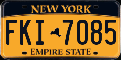 NY license plate FKI7085