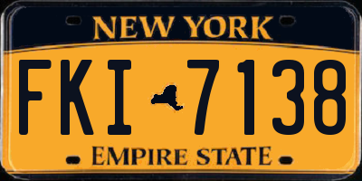 NY license plate FKI7138