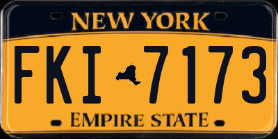 NY license plate FKI7173
