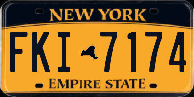 NY license plate FKI7174