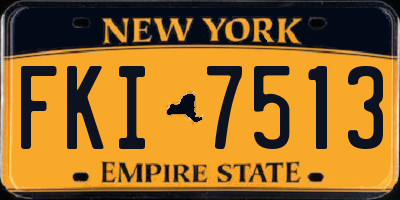 NY license plate FKI7513