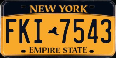 NY license plate FKI7543