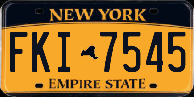 NY license plate FKI7545
