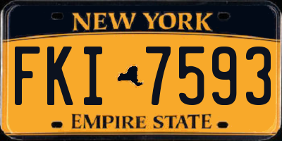 NY license plate FKI7593