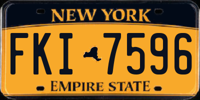 NY license plate FKI7596