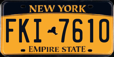 NY license plate FKI7610