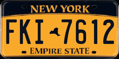 NY license plate FKI7612
