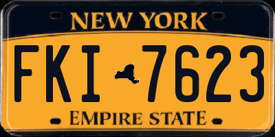 NY license plate FKI7623