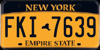NY license plate FKI7639