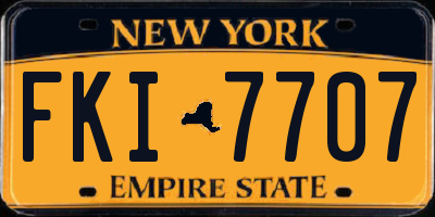 NY license plate FKI7707