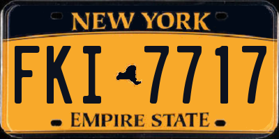 NY license plate FKI7717