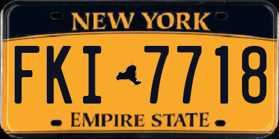 NY license plate FKI7718