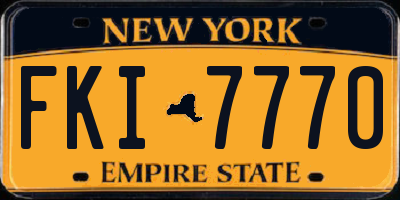 NY license plate FKI7770