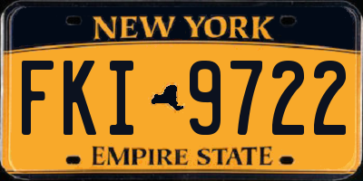 NY license plate FKI9722