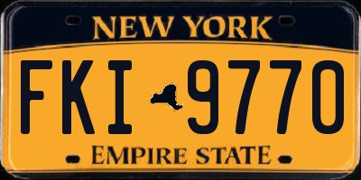 NY license plate FKI9770